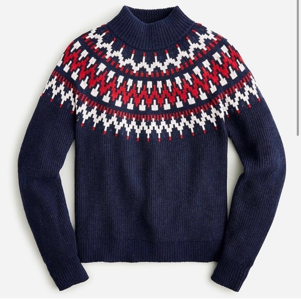 J. Crew fair isle mock neck sweater...NWOT